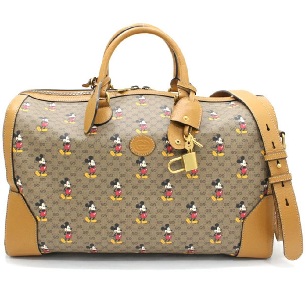 Gucci DISNEY GUCCI Boston Bag Mickey Mouse GG Supreme golf leather